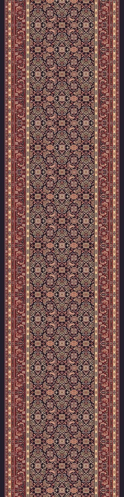 Brilliant Traditional Navy Classic Medium Pile Rug