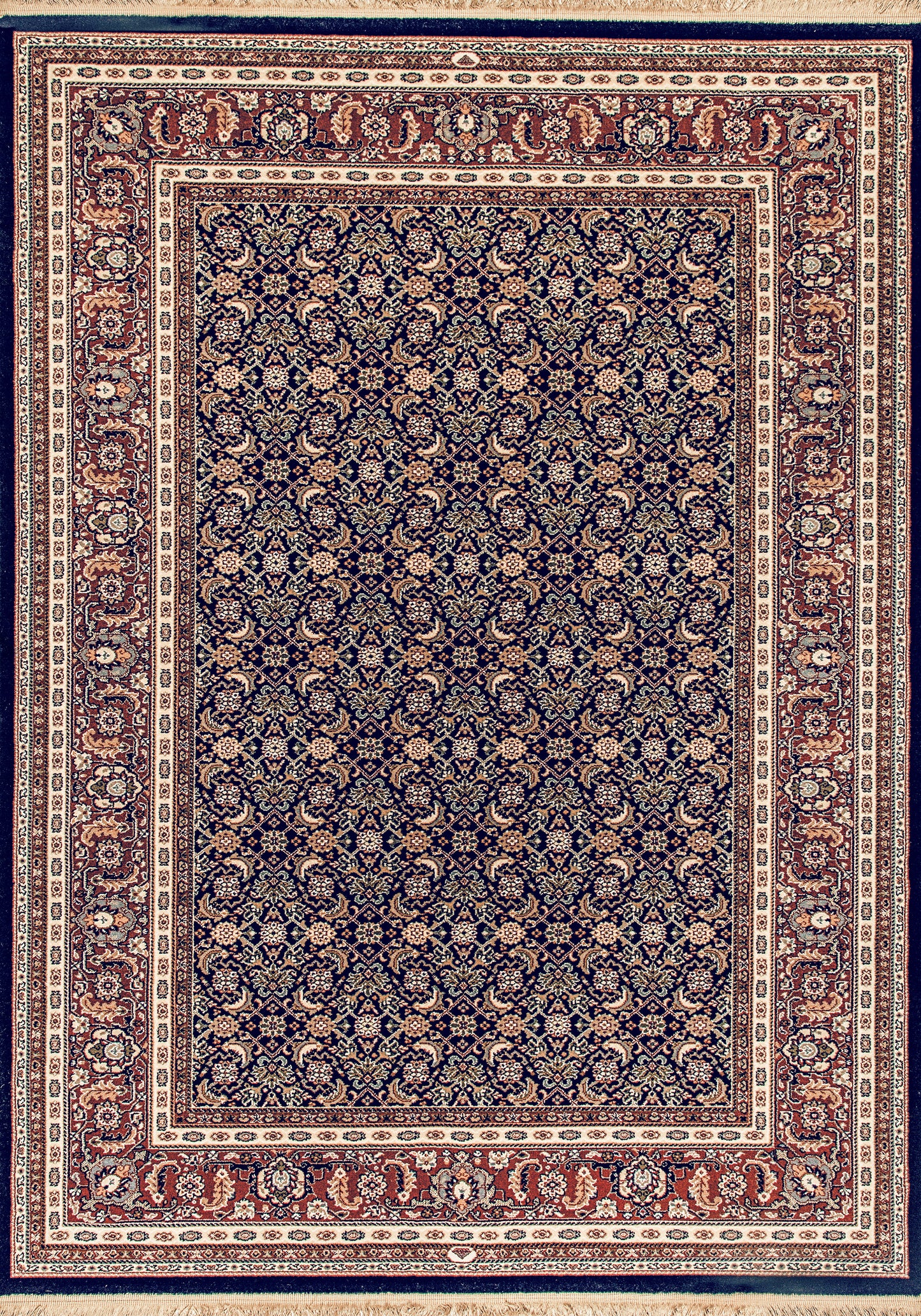Brilliant Traditional Navy Classic Medium Pile Rug