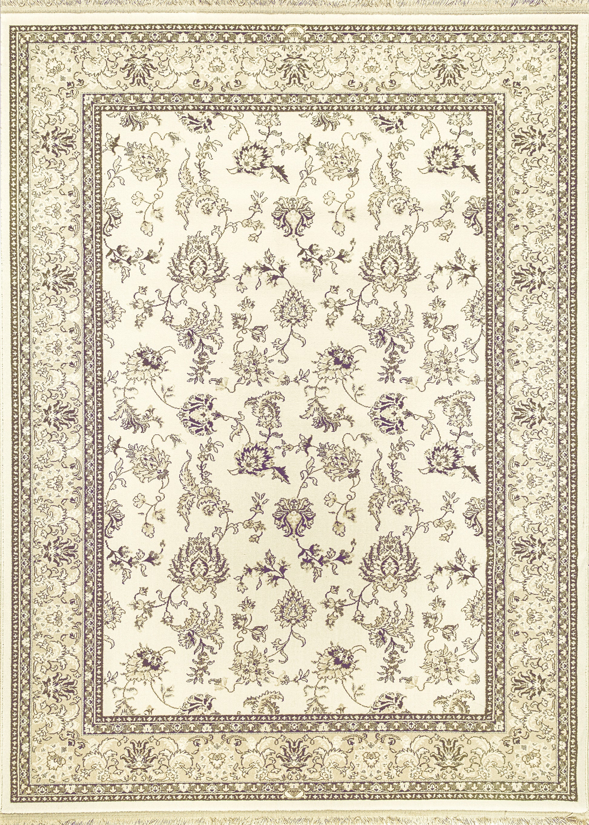 Brilliant Traditional Ivory Classic Medium Pile Rug
