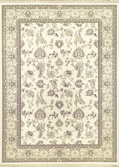 Brilliant Traditional Ivory Classic Medium Pile Rug