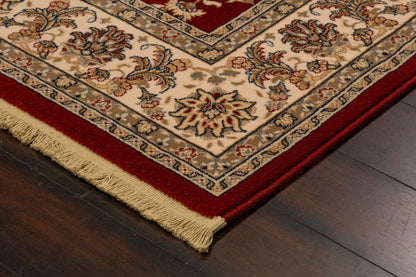 Brilliant Traditional Red Classic Medium Pile Rug