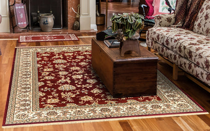 Brilliant Traditional Red Classic Medium Pile Rug