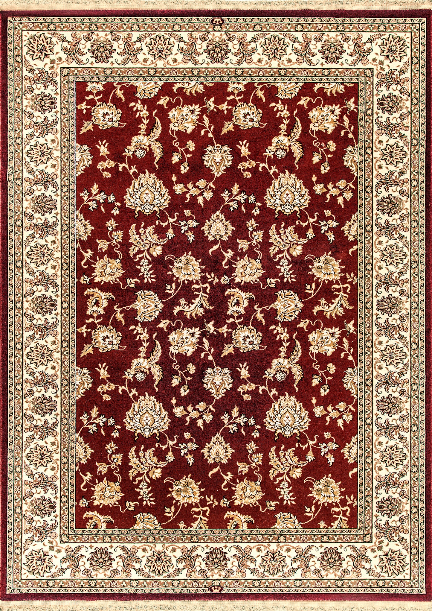 Brilliant Traditional Red Classic Medium Pile Rug