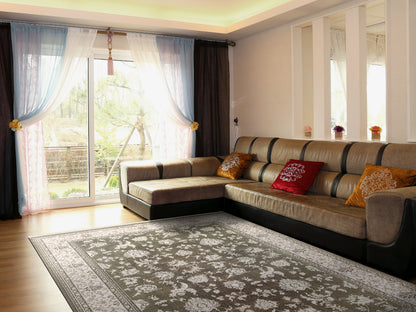 Brilliant Traditional Brown Classic Medium Pile Rug