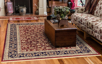 Brilliant Traditional Red Classic Medium Pile Rug