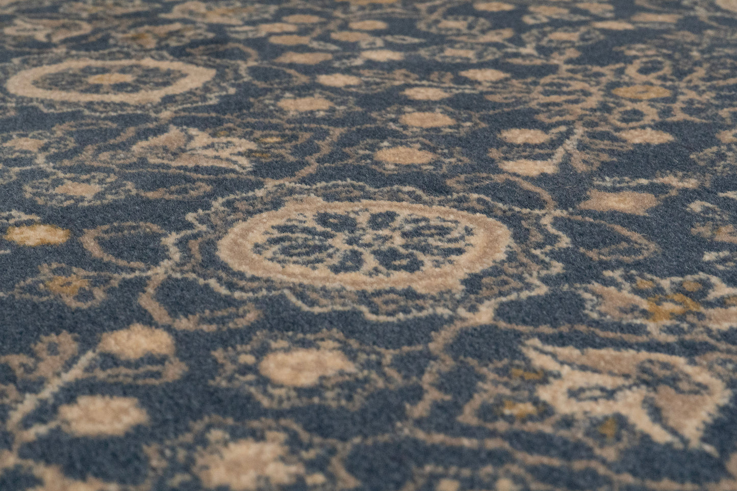Brilliant Traditional Blue Distressed Medium Pile Rug