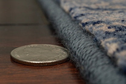 Brilliant Traditional Blue Distressed Medium Pile Rug
