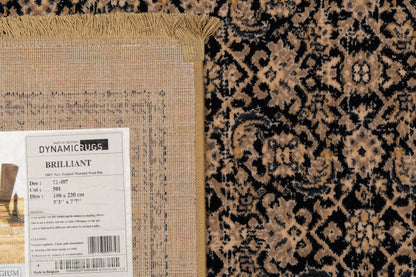 Brilliant Traditional Navy Distressed Medium Pile Rug