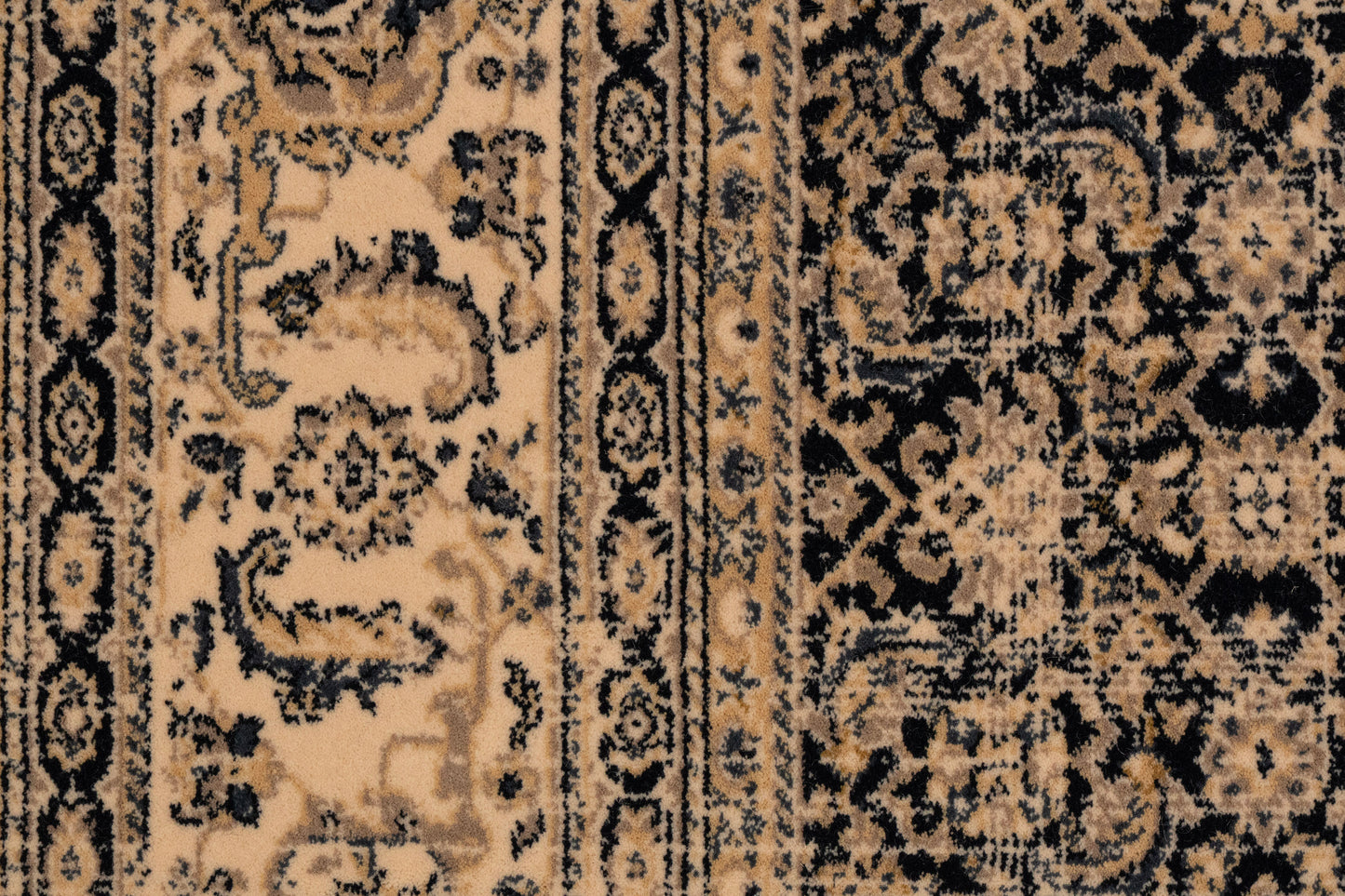 Brilliant Traditional Navy Distressed Medium Pile Rug