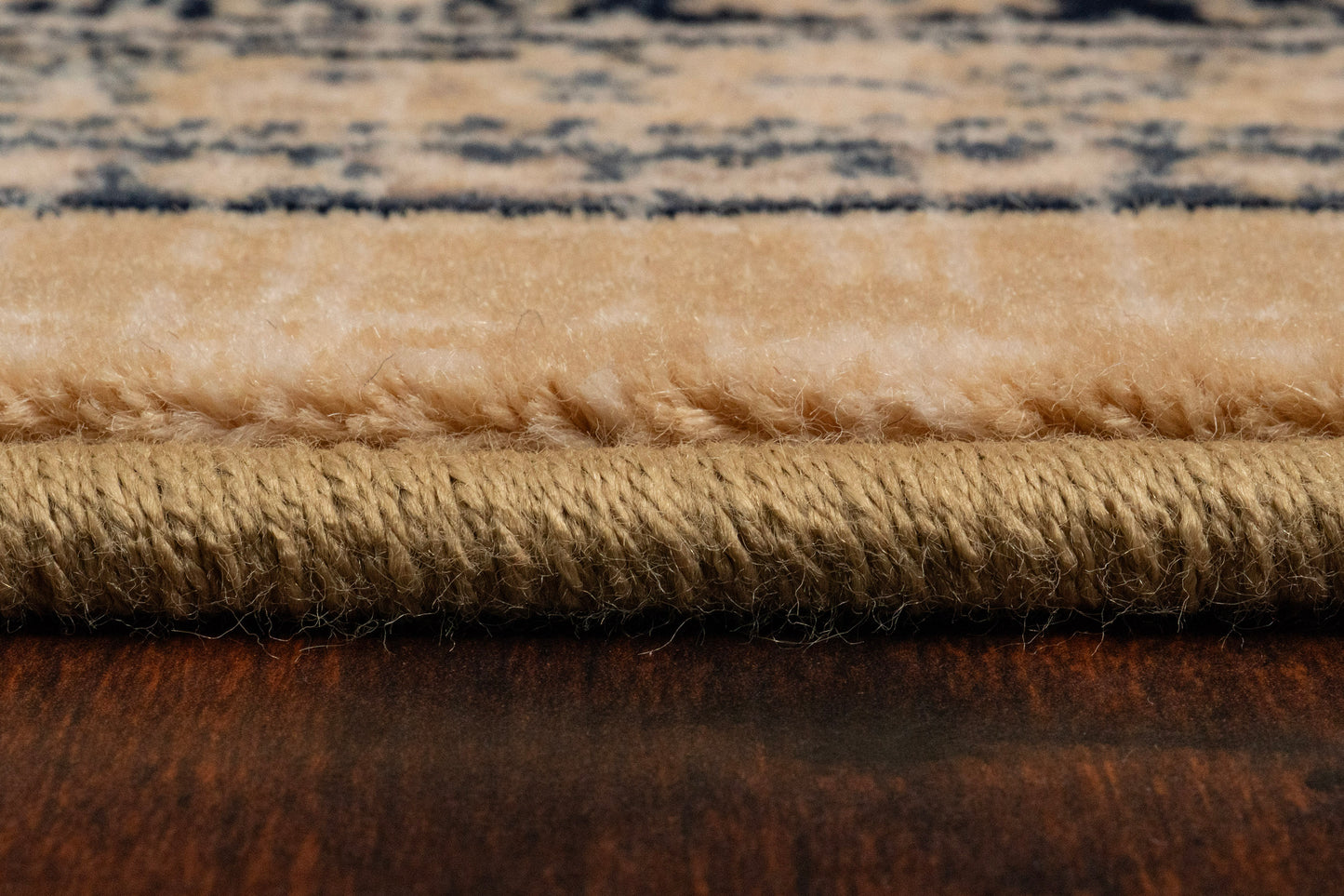 Brilliant Traditional Navy Distressed Medium Pile Rug