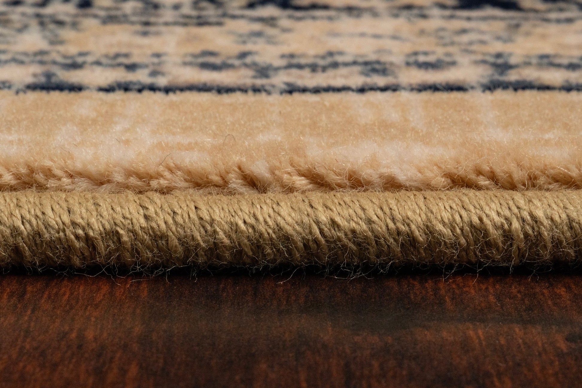 Brilliant Traditional Navy Distressed Medium Pile Rug