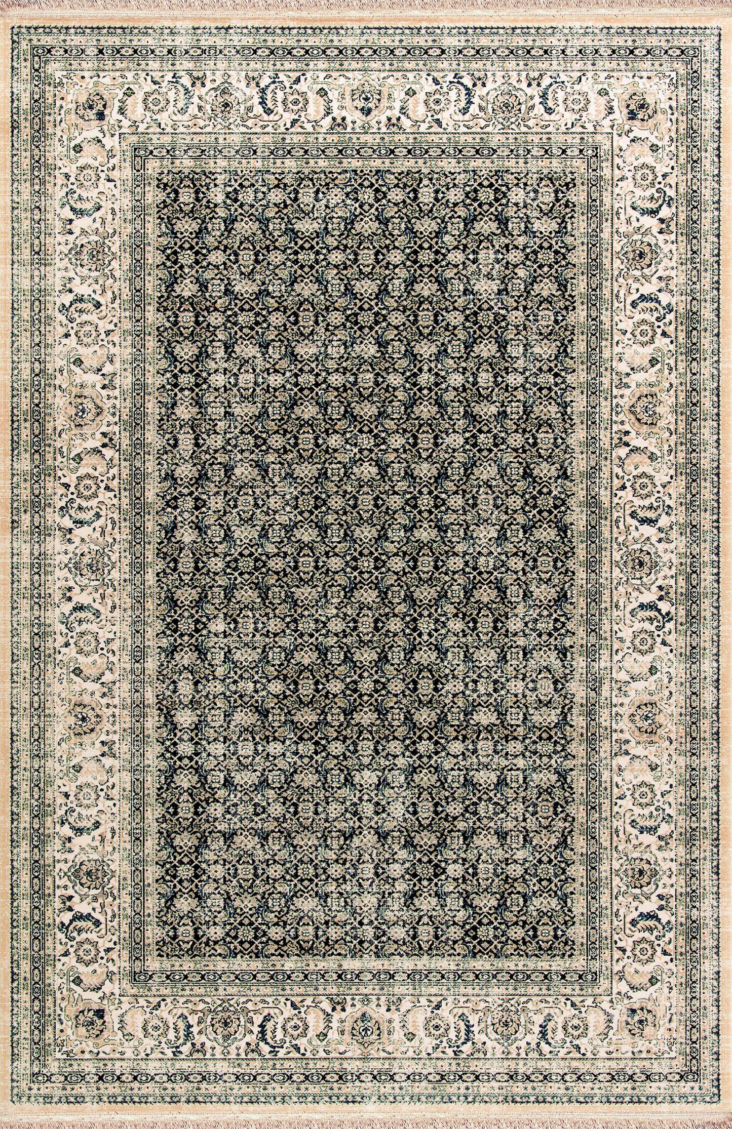 Brilliant Traditional Navy Distressed Medium Pile Rug