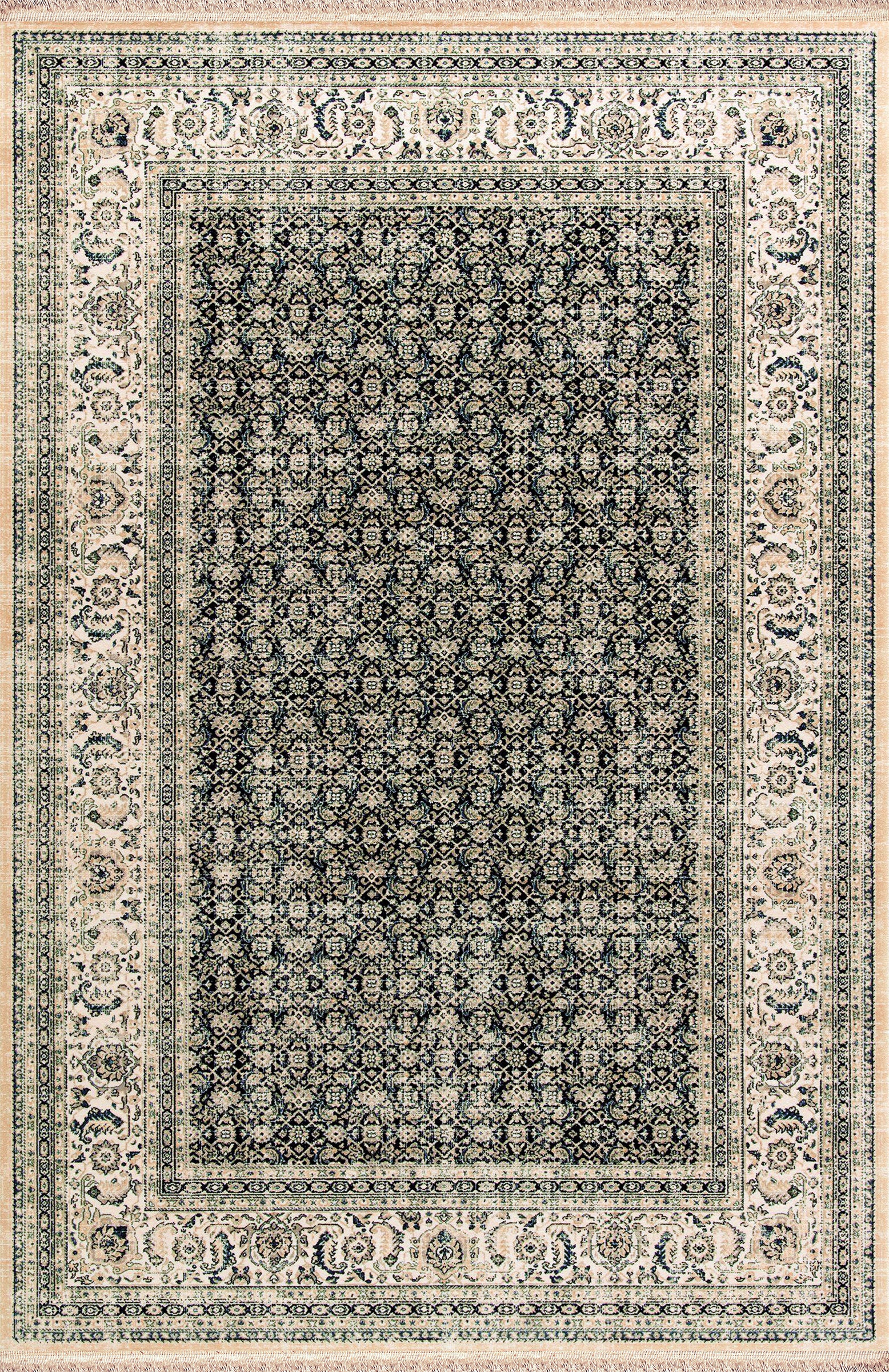 Brilliant Traditional Navy Distressed Medium Pile Rug