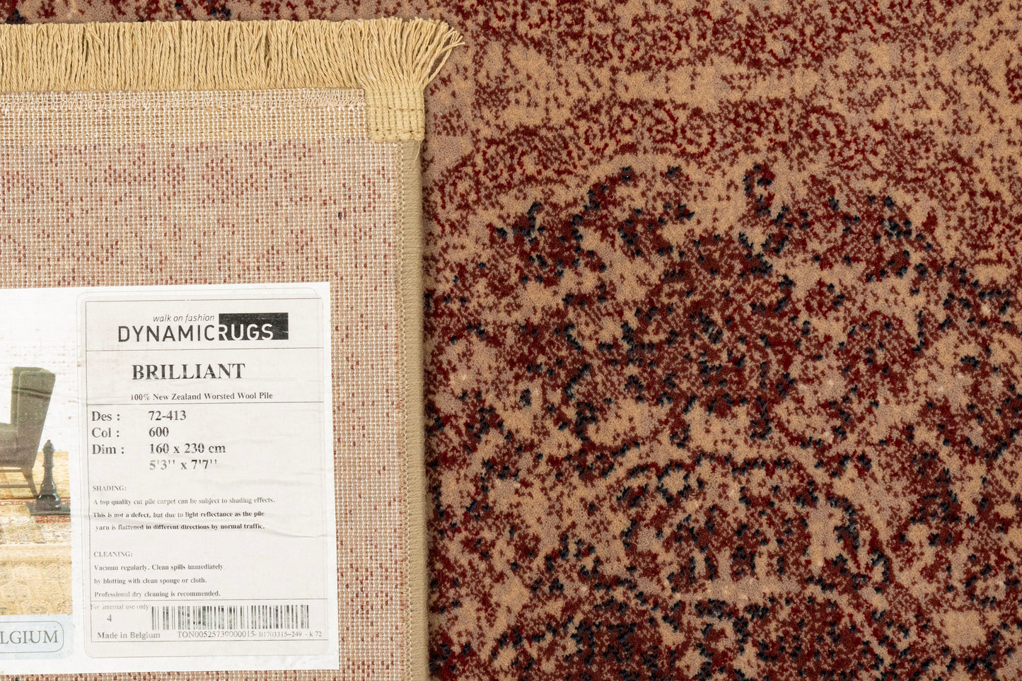 Brilliant Traditional Beige Distressed Medium Pile Rug