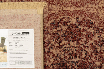 Brilliant Traditional Beige Distressed Medium Pile Rug