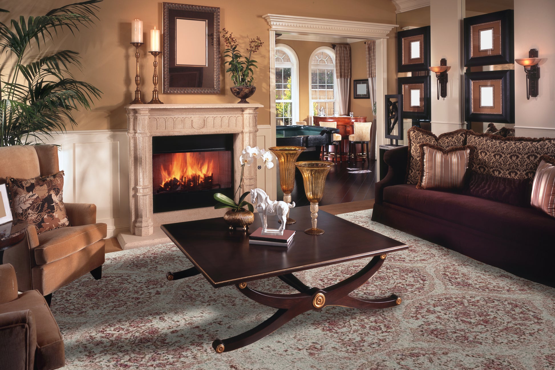 Brilliant Traditional Beige Distressed Medium Pile Rug