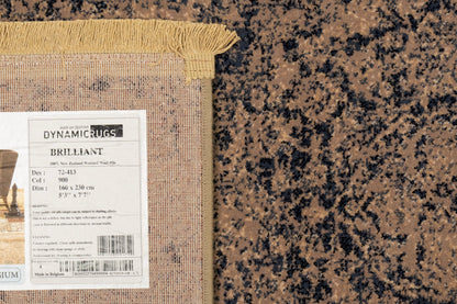 Brilliant Traditional Blue Distressed Medium Pile Rug
