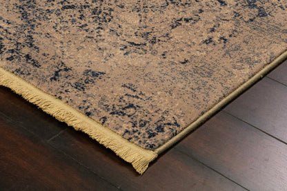 Brilliant Traditional Blue Distressed Medium Pile Rug