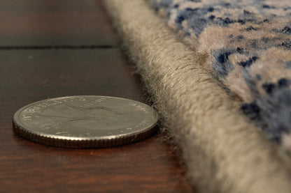 Brilliant Traditional Blue Distressed Medium Pile Rug