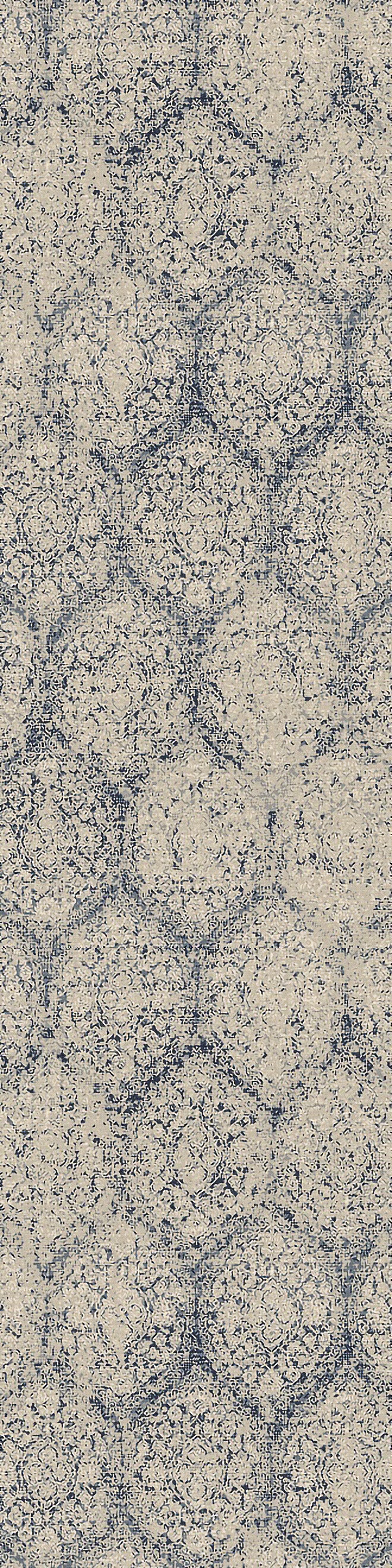 Brilliant Traditional Blue Distressed Medium Pile Rug