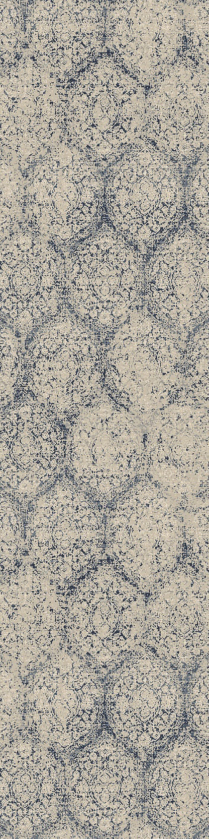 Brilliant Traditional Blue Distressed Medium Pile Rug