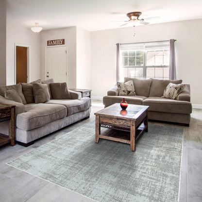 Bristol Contemporary Grey/Light Blue Abstract Low Pile Rug