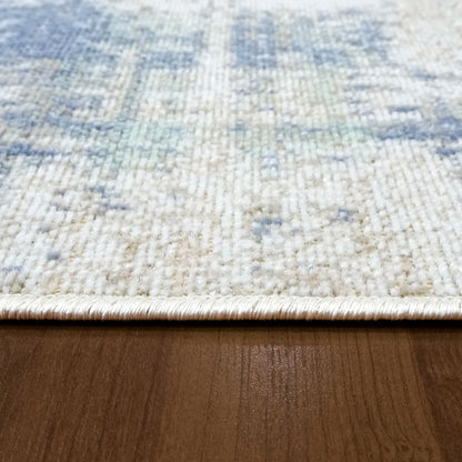 Bristol Contemporary Light Blue Abstract Low Pile Rug