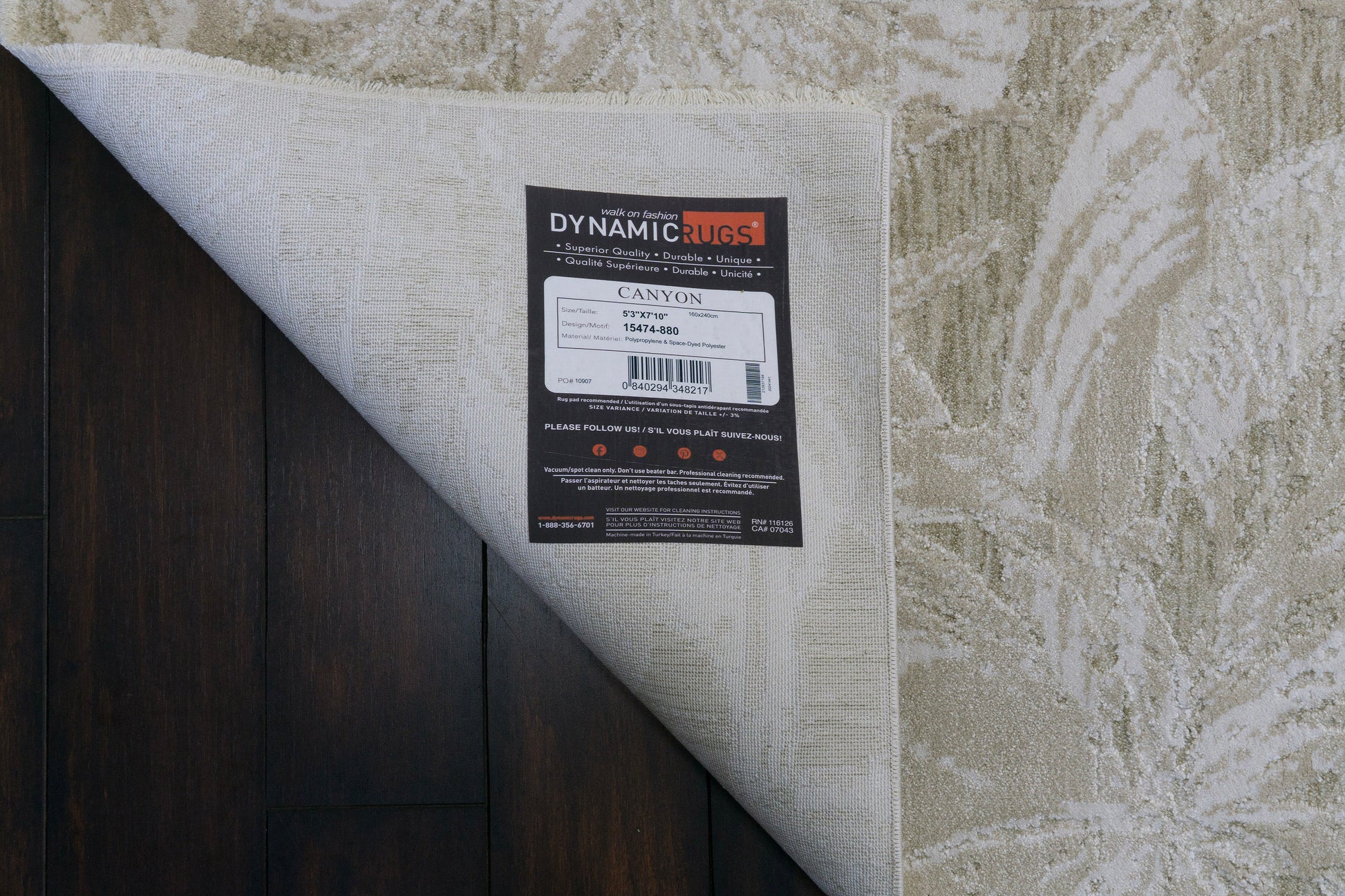 Canyon Modern Beige/Light Beige Floral Medium Pile Rug