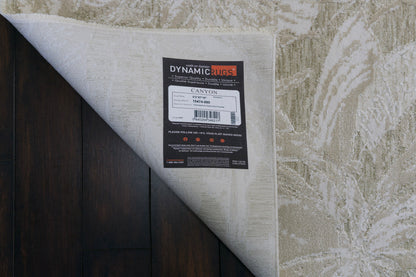 Canyon Modern Beige/Light Beige Floral Medium Pile Rug