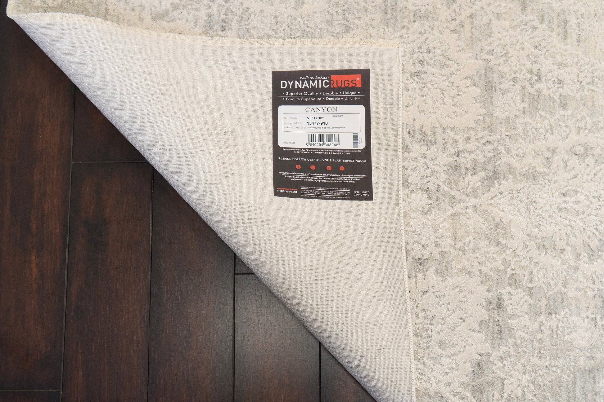 Canyon Transitional Grey/Cream Floral Medium Pile Rug