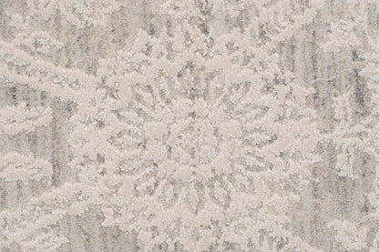 Canyon Transitional Grey/Cream Floral Medium Pile Rug