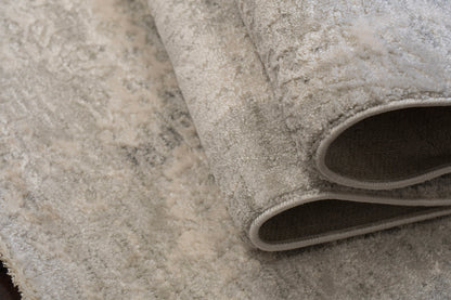 Canyon Transitional Grey/Cream Floral Medium Pile Rug