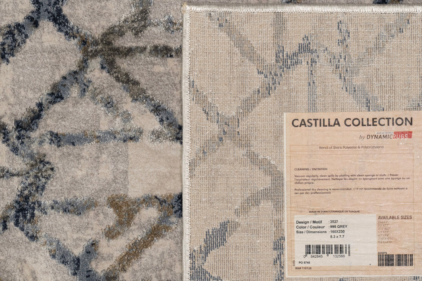 Castilla Modern Grey/Multi Distressed Medium Pile Rug