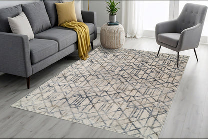 Castilla Modern Grey/Multi Distressed Medium Pile Rug
