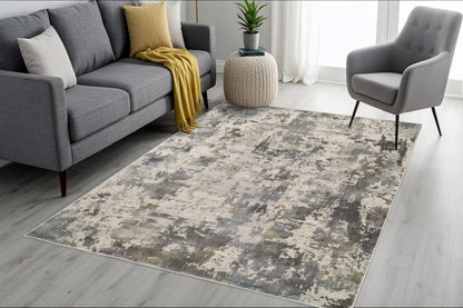 Castilla Modern Cream/Grey Distressed Medium Pile Rug