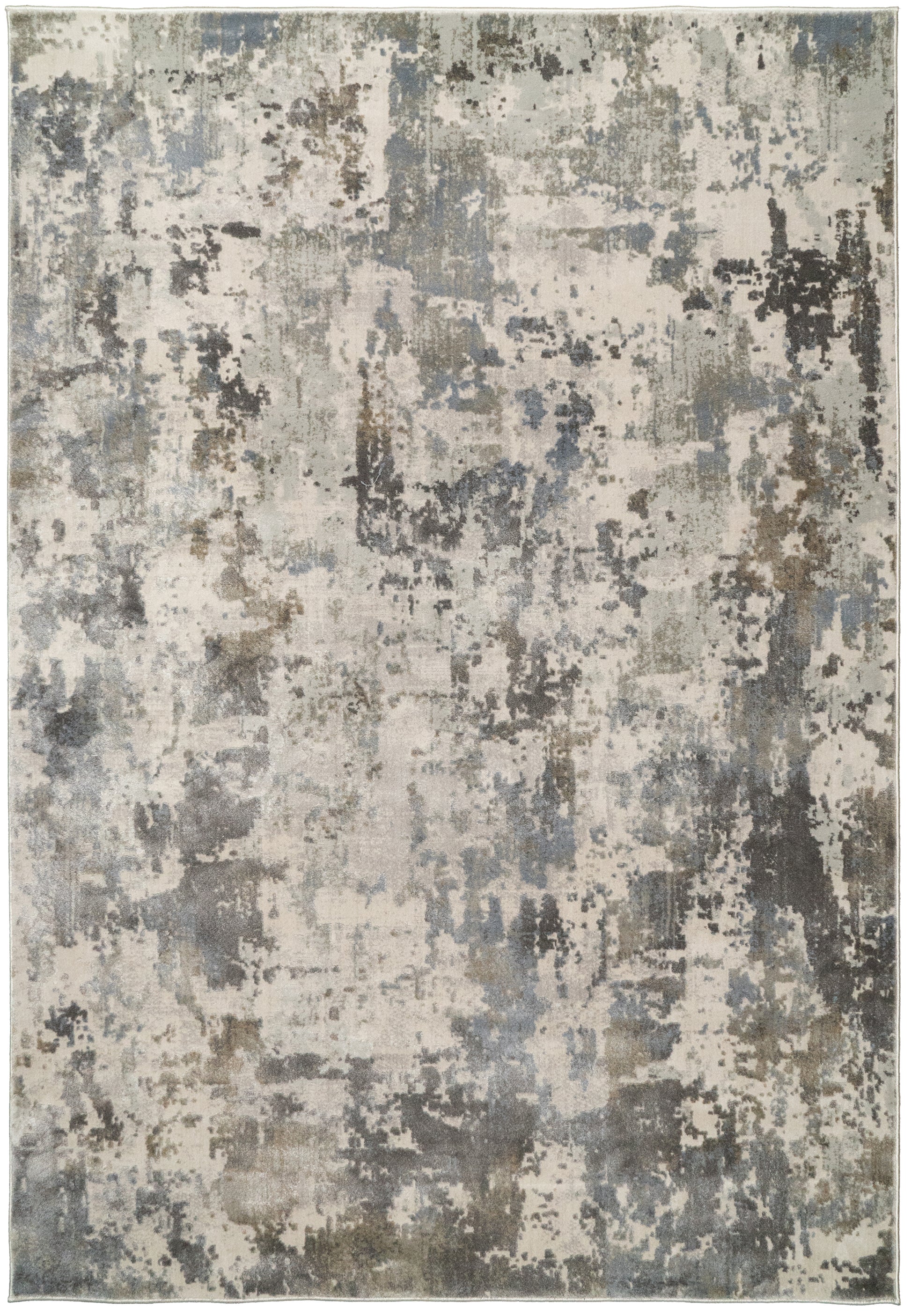 Castilla Modern Cream/Grey Distressed Medium Pile Rug
