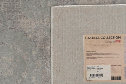 Castilla Modern Cream/Silver Distressed Medium Pile Rug