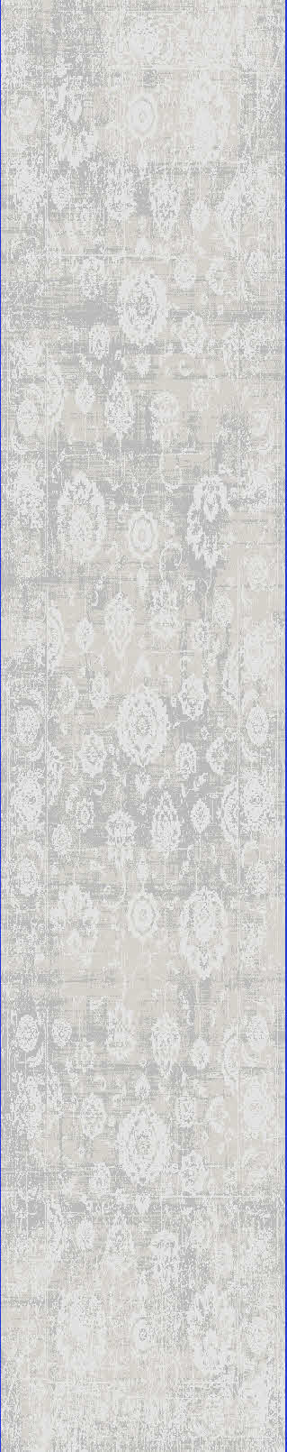 Castilla Modern Cream/Silver Distressed Medium Pile Rug