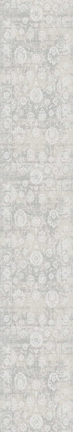 Castilla Modern Cream/Silver Distressed Medium Pile Rug