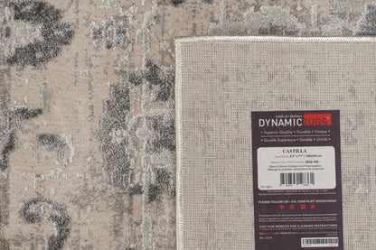 Castilla Modern Ivory/Grey Distressed Medium Pile Rug