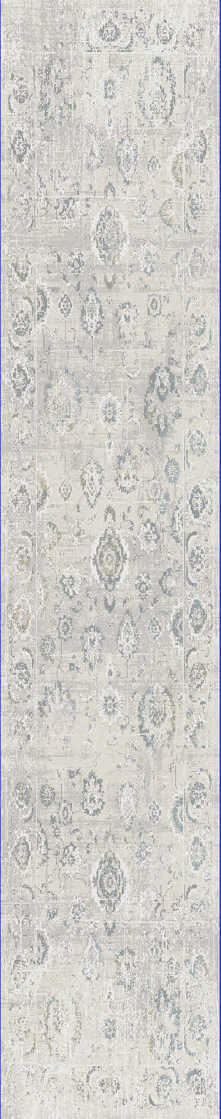 Castilla Modern Ivory/Grey Distressed Medium Pile Rug