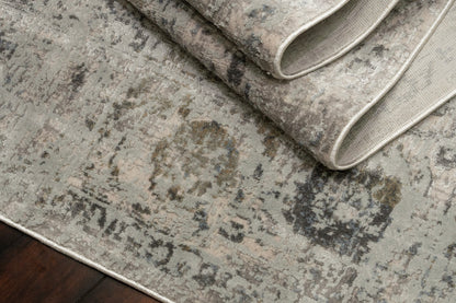 Castilla Modern Ivory/Grey Distressed Medium Pile Rug