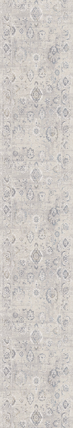Castilla Modern Ivory/Grey Distressed Medium Pile Rug