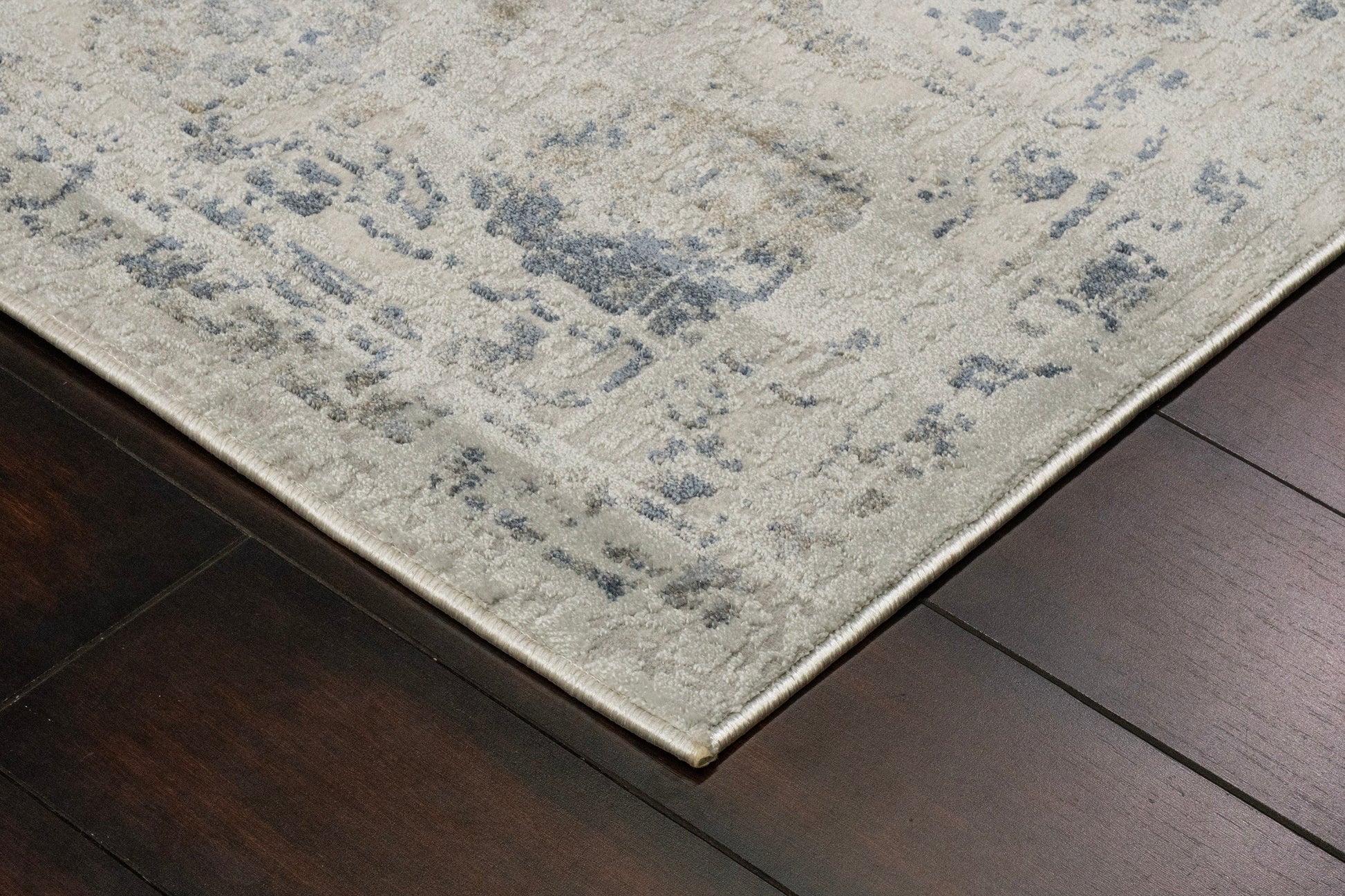 Castilla Modern Grey/Blue Distressed Medium Pile Rug
