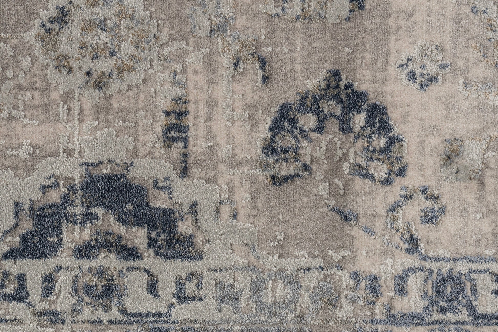 Castilla Modern Grey/Blue Distressed Medium Pile Rug