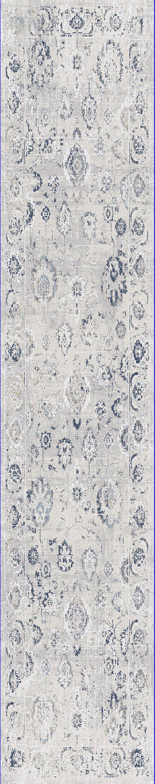 Castilla Modern Grey/Blue Distressed Medium Pile Rug