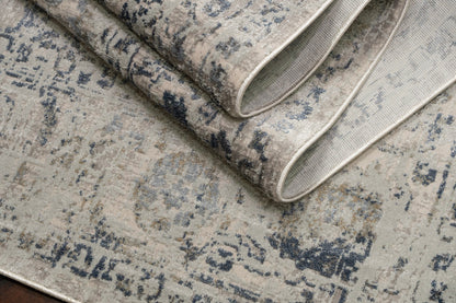 Castilla Modern Grey/Blue Distressed Medium Pile Rug