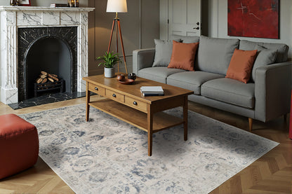 Castilla Modern Grey/Blue Distressed Medium Pile Rug