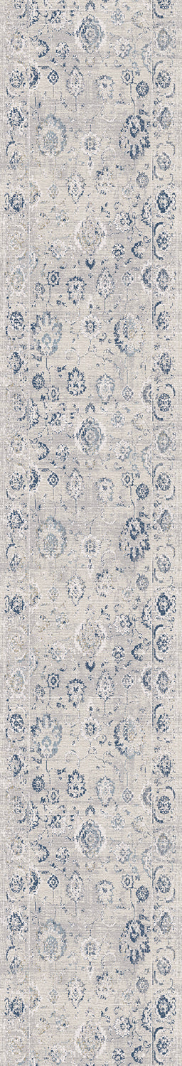 Castilla Modern Grey/Blue Distressed Medium Pile Rug