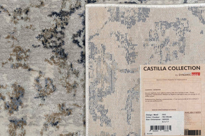 Castilla Modern Cream/Grey Distressed Medium Pile Rug